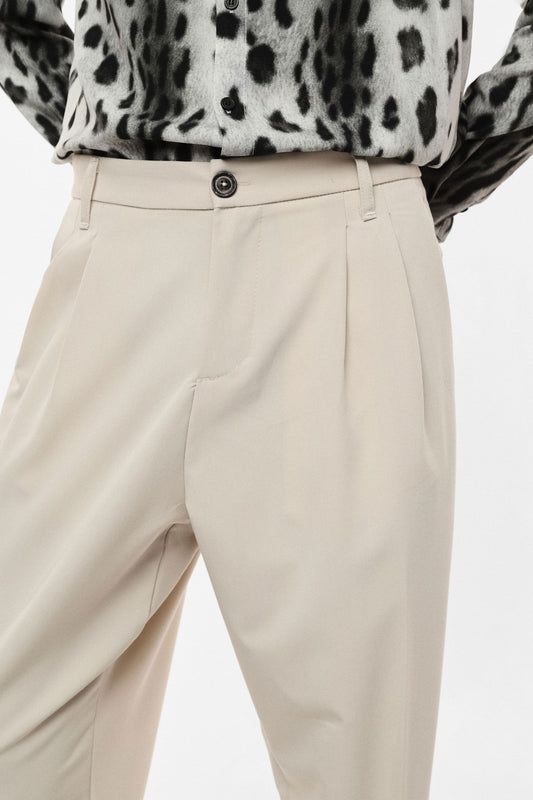 IMPERIAL FASHION REGULAR-FIT TROUSERS WITH DARTS & BUTTON CLOSURE