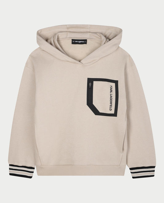 KARL LAGERFELD ZIP POCKET HOODED SWEATSHIRT