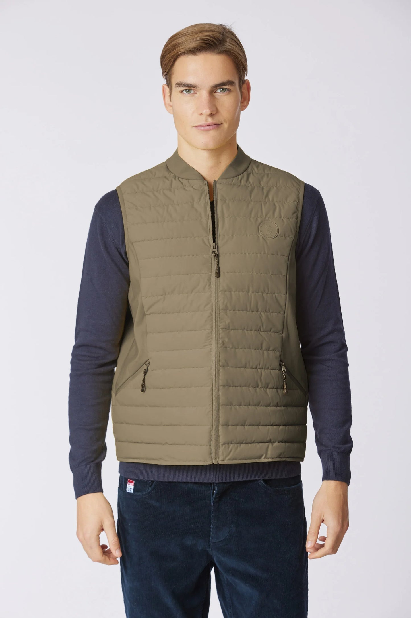 U.S POLO MAN FULL ZIP RIPSTOP DOUBLE FACE VEST