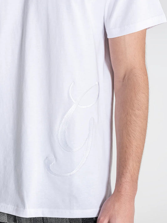 GIANNI KAVANAGH WHITE G EMBROIDERY T SHIRT