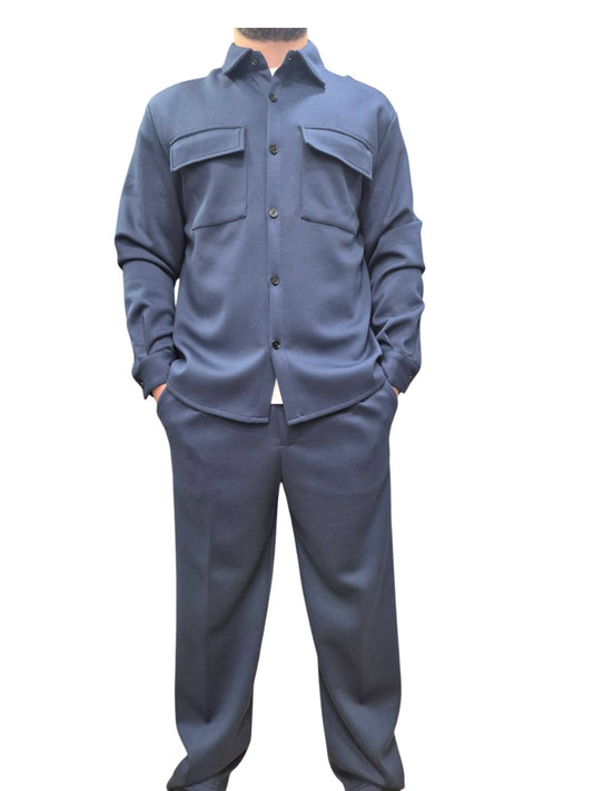 IMPERIAL FASHION MID-RISE BAGGY TROUSERS WITH PLEATS
