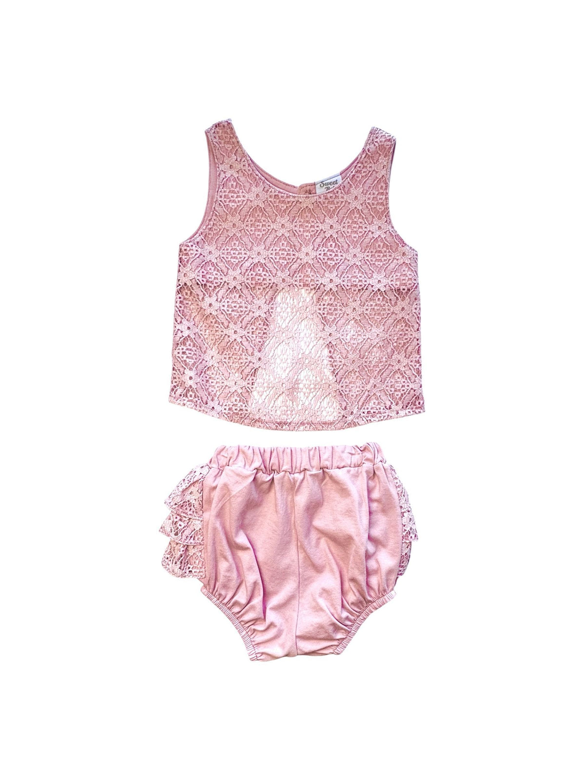 SWEET BABY LACE SET WITH PANTIES AND OPEN BACK TOP
