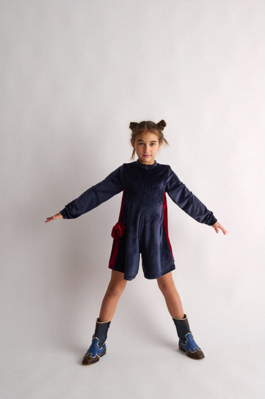 TWO IN A CASTLE NOT JUST ANOTHER VELVET L/S PLAYSUIT