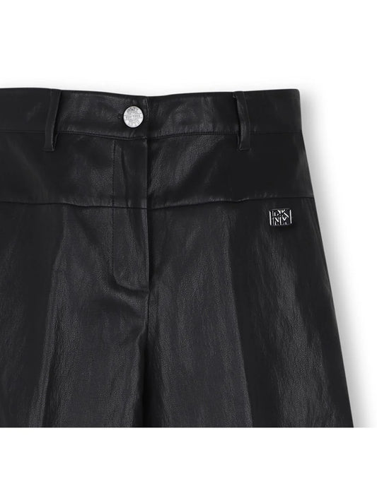 DKNY GIRLS LOGO-PLAQUE WIDE-LEG TROUSERS