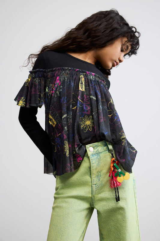DESIGUAL JULIA DENIM FLARE PANTS