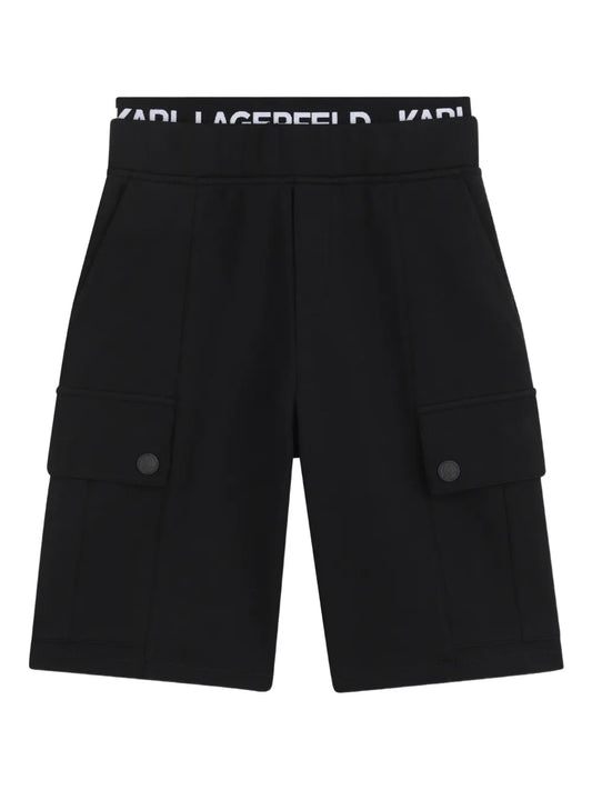 KARL LAGERFELD KIDS COTTON CARGO SHORTS