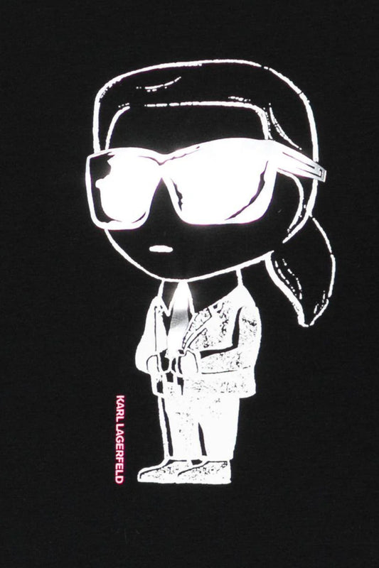 KARL LAGERFELD GIRLS MINI ME BLACK IKONIK T-SHIRT