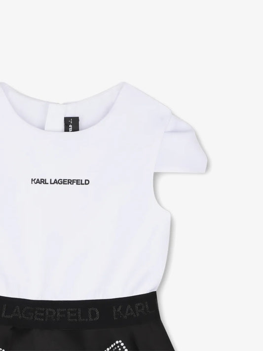 KARL LAGERFELD GIRLS RHINESTONES FLARED DRESS