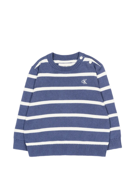 CALVIN KLEIN KIDS STRIPE COTTON SWEATER