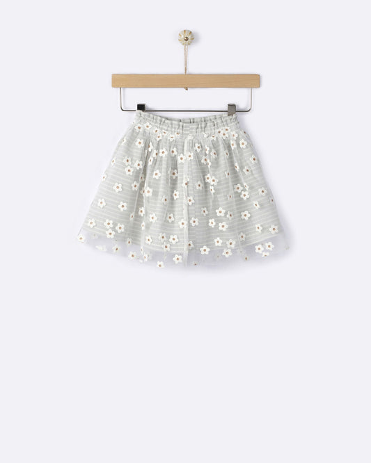 YELL-OH DOTTA STRIPED DAISIES SKIRT
