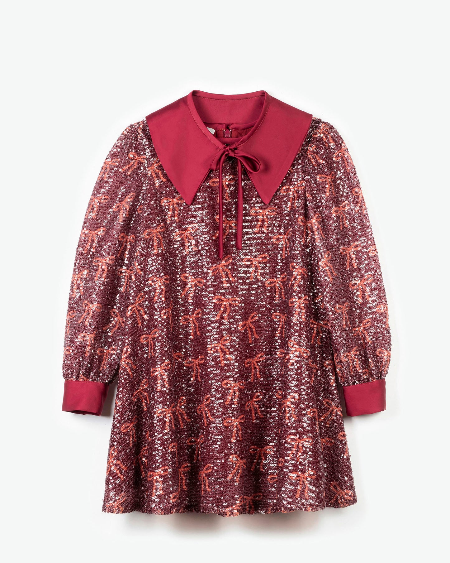 YELLO-OH! ALLOVER SEQUIN BOWS DRESS