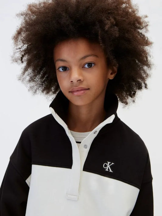 CALVIN KLEIN KIDS COLORBLOCK HALF ZIP SWEATSHIRT
