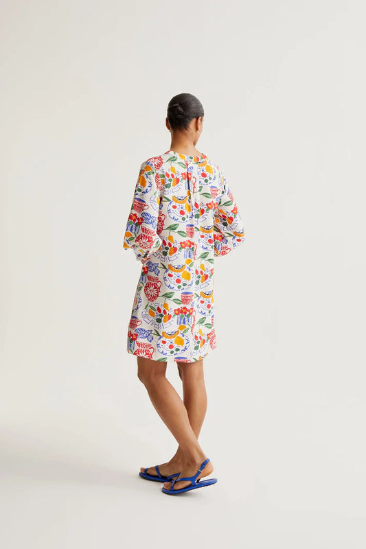COMPANIA FANTASTICA LUSH PRINT SHORT DRESS
