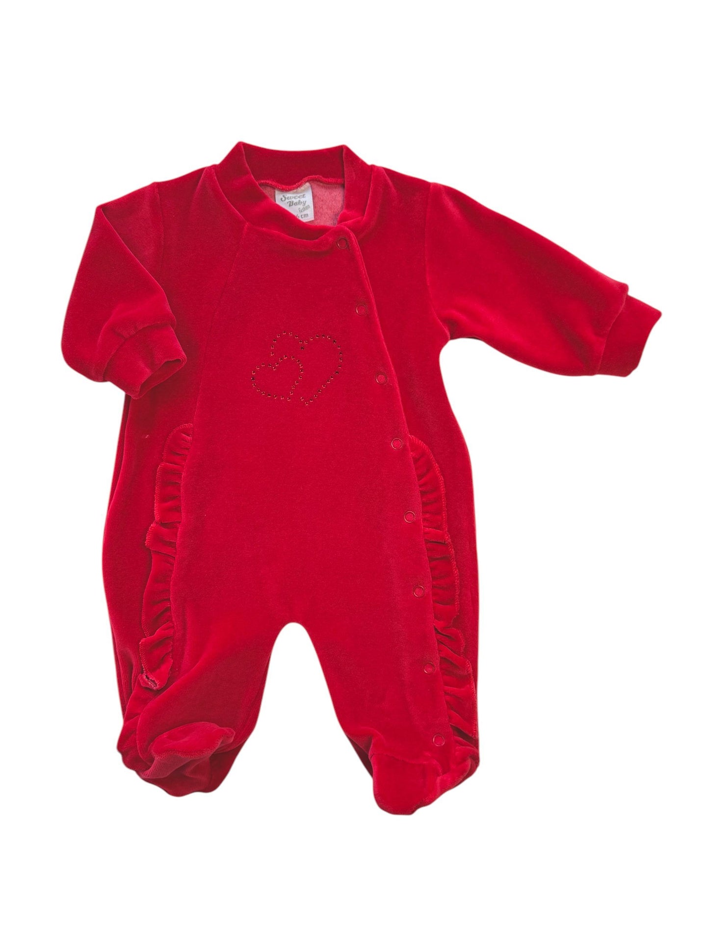 SWEET BABY GIRL VELVET BABYSUIT