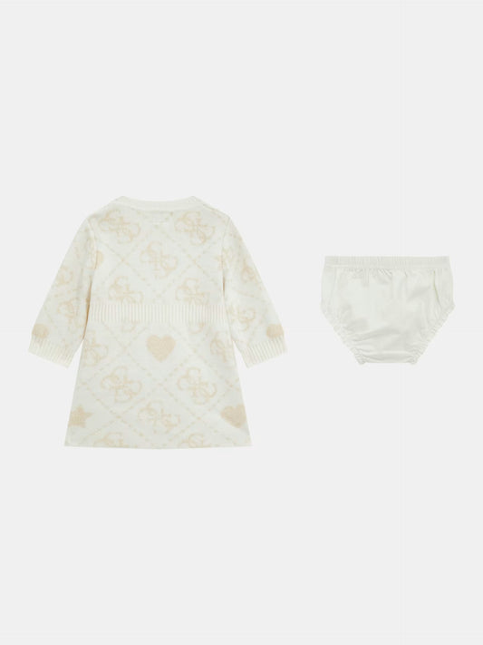 GUESS KIDS KNITTED 4G LOGO SWEATER DRESS & PANTY