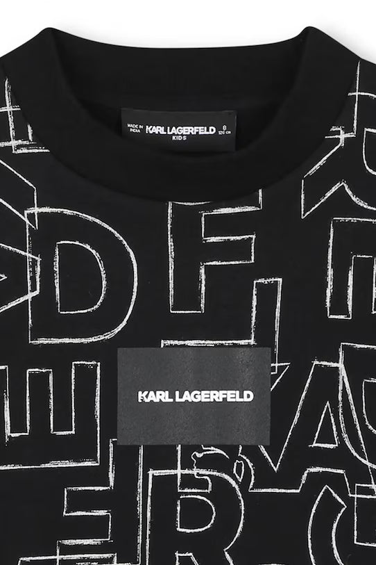 KARL LAGERFELD KIDS ALLOVER LOGO PRINT SWEATSHIRT