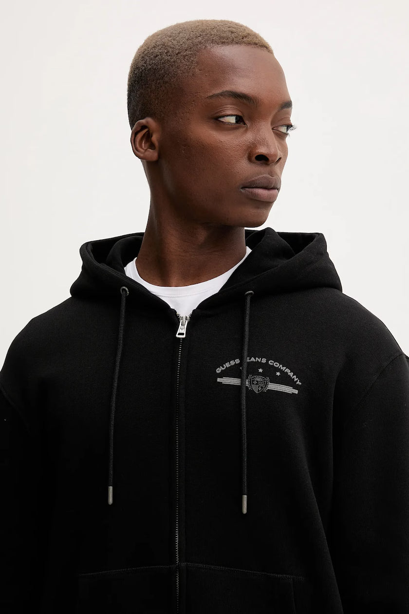 GUESS JEANS FRONT7BACK LOGO FULL ZIP FOOTER