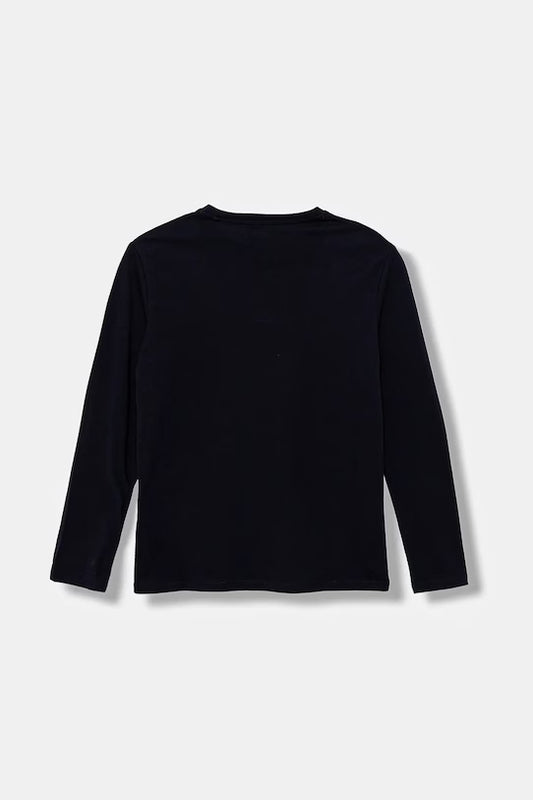 GUESS EMBROIDERED LS T SHIRT