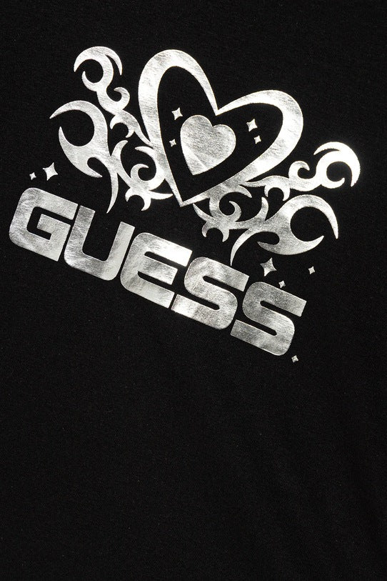 GUESS HEART EMBROIDERED LOGO T SHIRT