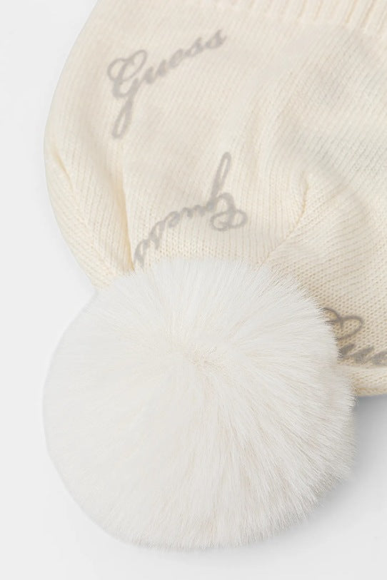 GUESS KIDS KNITTED HAT WITH POM POM