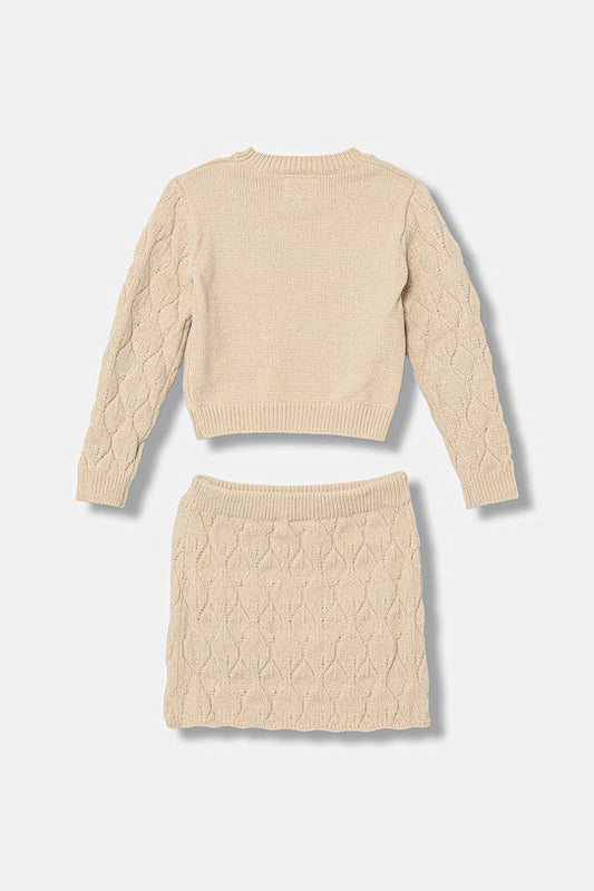 GUESS KIDS SET KNITTED SWEATER & SKIRT