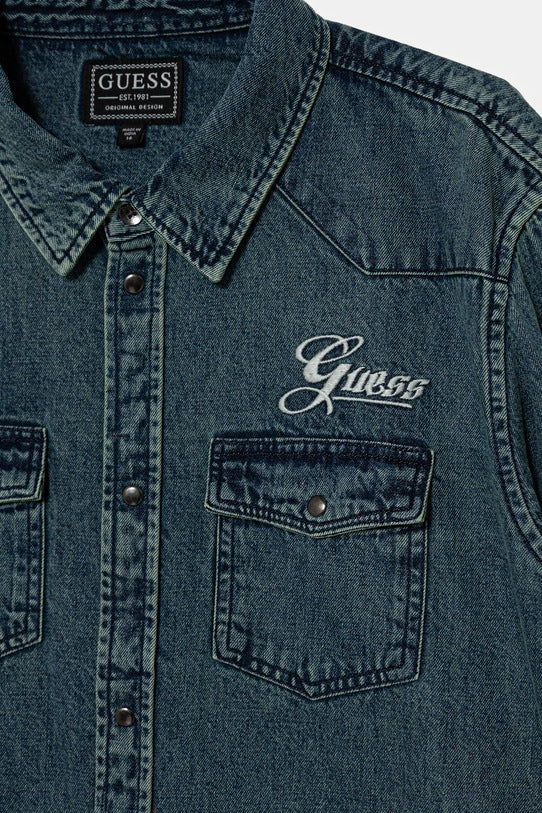 GUESS KIDS BACK PRINT DENIM SHIRT