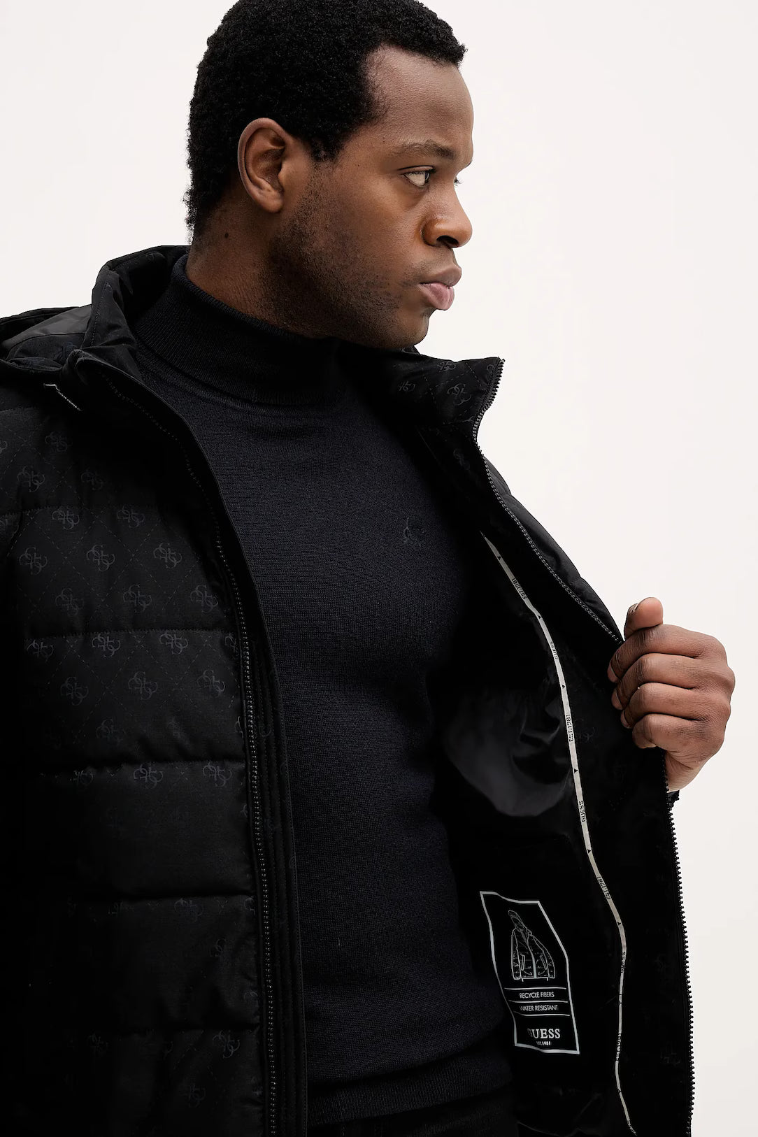 GUESS JEANS MONOGRAM PUFFER JACKET