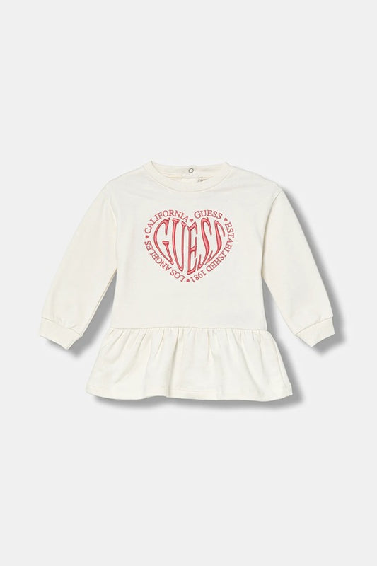 GUESS BABY HEART EMBROIDERY LOGO DRESS & PANTIES