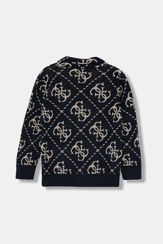GUESS JEANS 4G LOGO KNITTED CARDIGAN