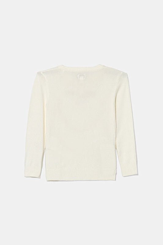 GUESS STRASS HEART EMBROIDERY KNITTED PULLOVER