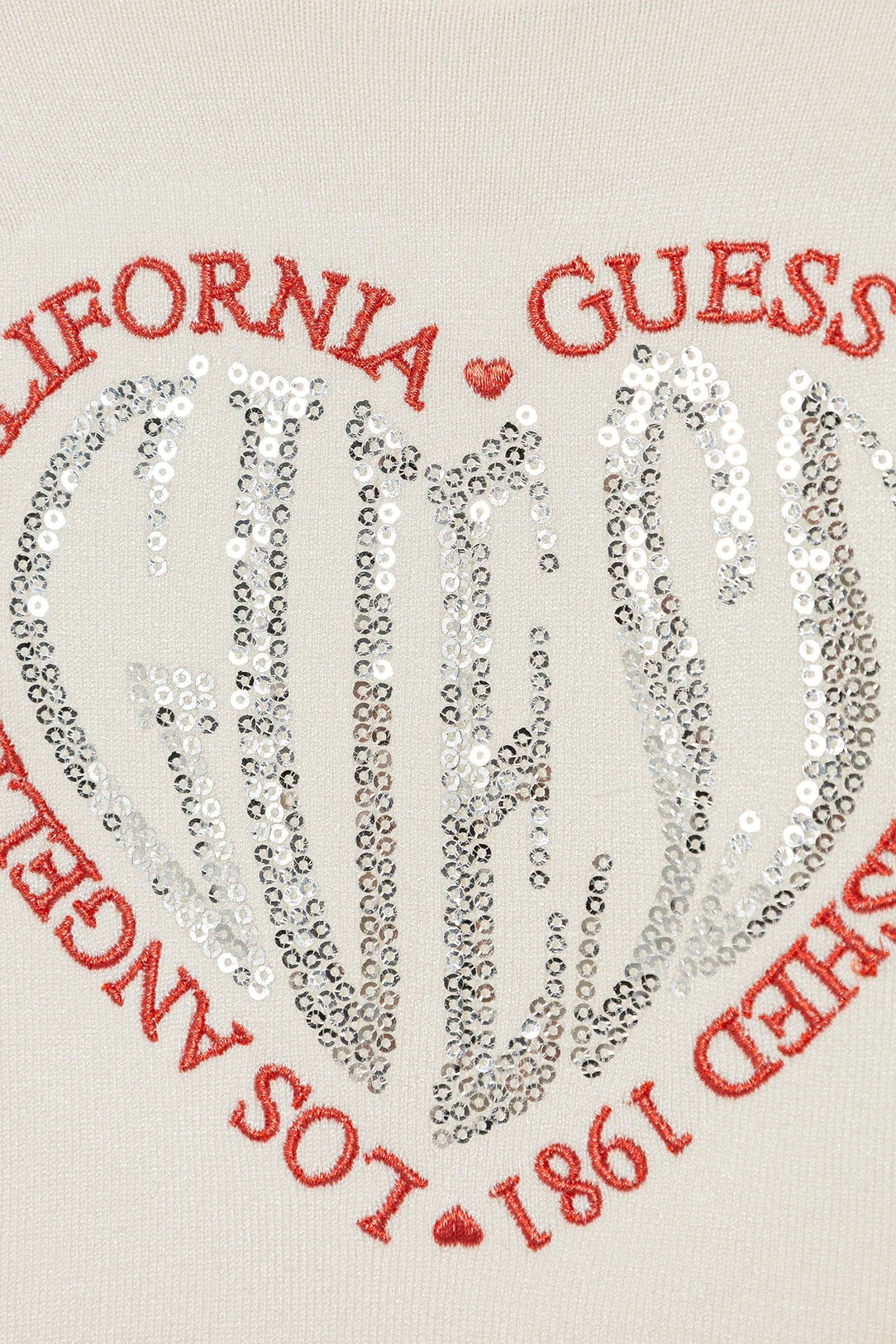GUESS STRASS HEART EMBROIDERY KNITTED PULLOVER