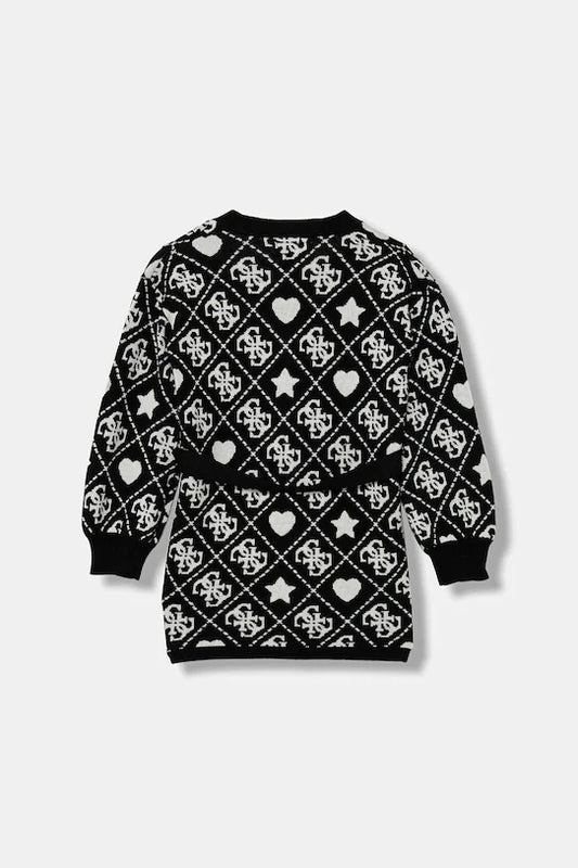 GUESS JEANS GIRLS MULTILOGO KNITTED CARDIGAN