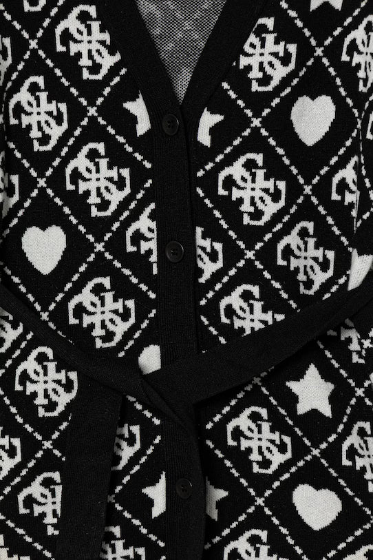 GUESS JEANS GIRLS MULTILOGO KNITTED CARDIGAN