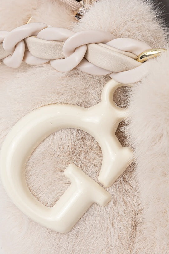 GUESS JEANS KIDS FAUX FUR HANDBAG