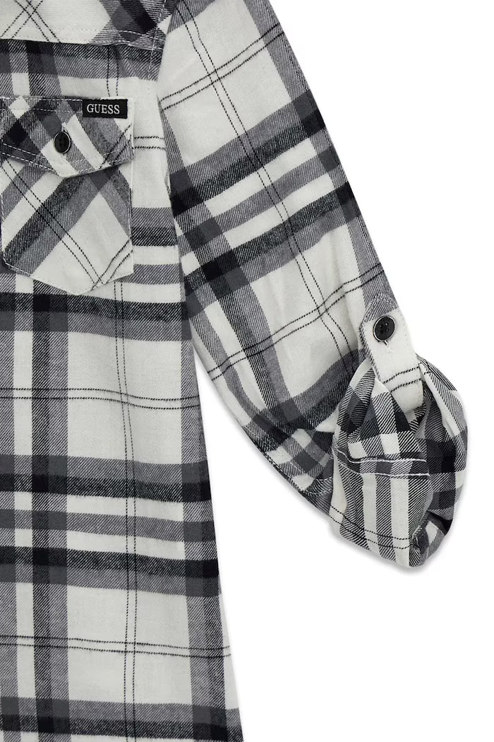 GUESS KIDS FLANNEL ADJUSTABLE LS SHIRT