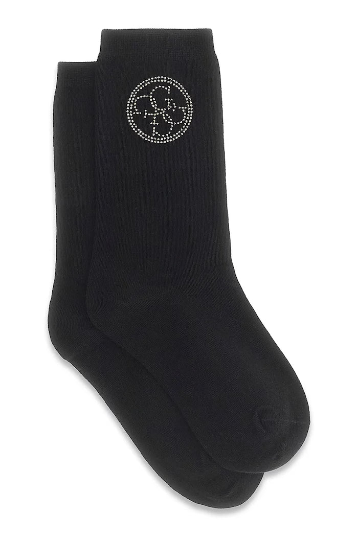 GUESS KIDS GIRLS 4G RHINESTONES HIGH SOCKS