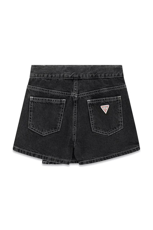 GUESS KIDS BLACK RIGID DENIM MINI SKORT