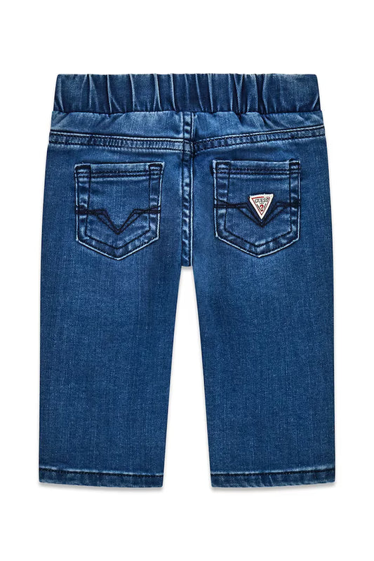 GUESS KIDS STRETCH BEAR LOGO DENIM PANTS