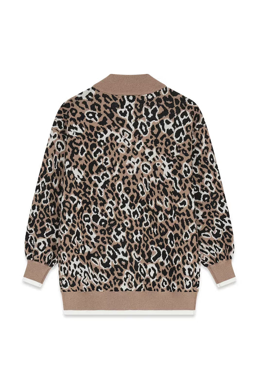 GUESS KIDS LEOPARD KNITTED CARDIGAN