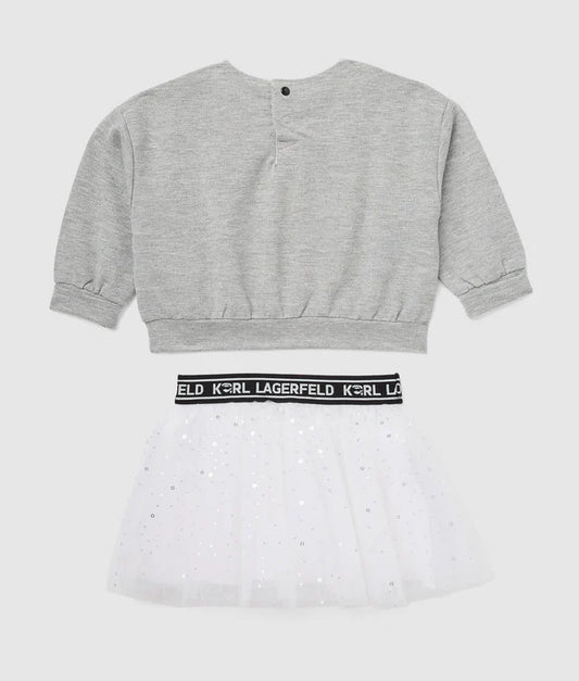 KARL LAGERFELD KIDS JUMPER AND SKIRT SET