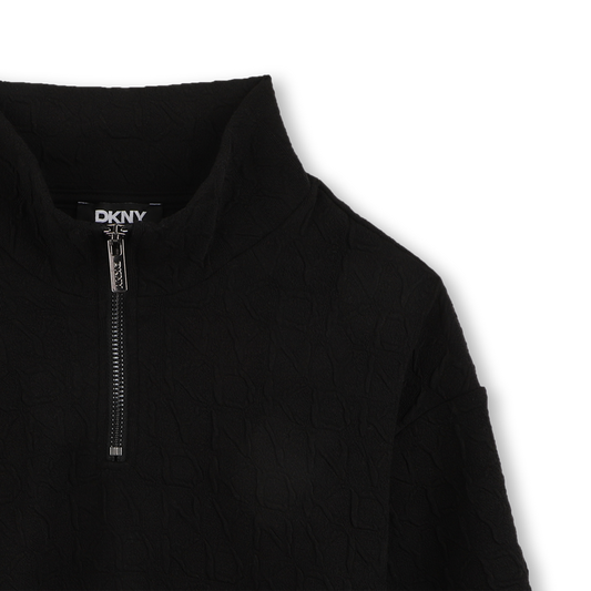 DKNY GIRLS FANCY QUARTER ZIP T SHIRT