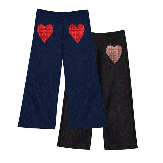 TC THE FESTIVE DROP DENIM TWEED HEART PANTS