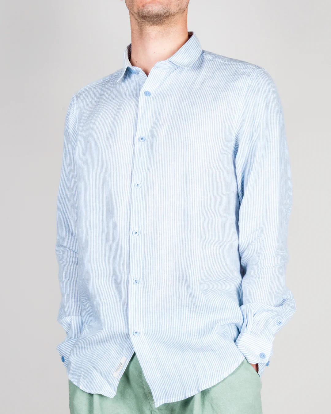 GIANNI LUPO STRIPRD LINEN SHIRT