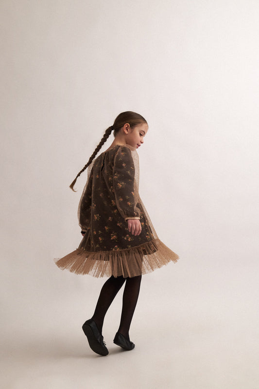 TWO IN A CASTLE ENGRAVED FLOWER TULLE DRESS