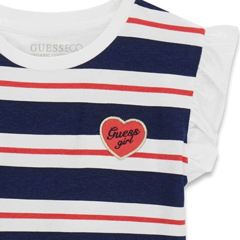GUESS KIDS HEART TRIANGLE STRIPED T SHIRT