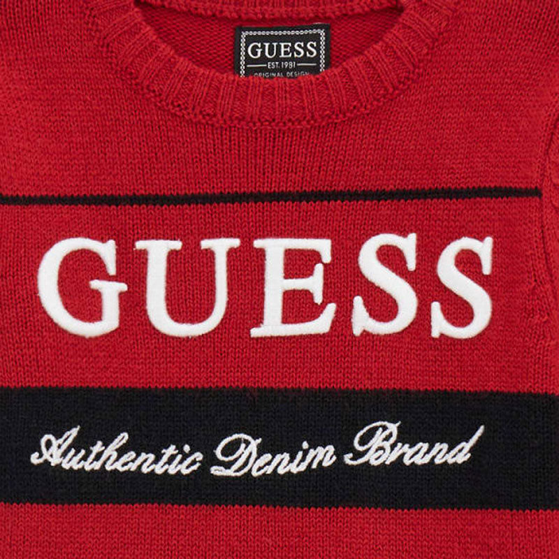 GUESS JEANS KIDS LOGO KNITTED SWEATER