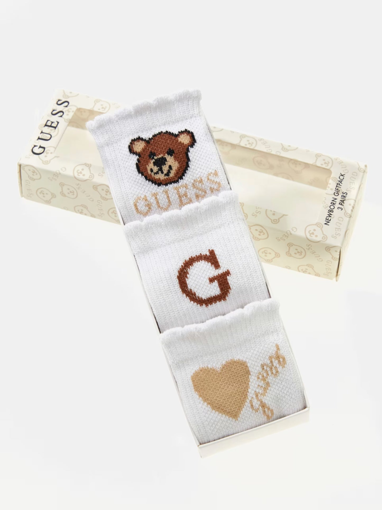 GUESS NEWBORN KIDS 3PCS SET SOCKS