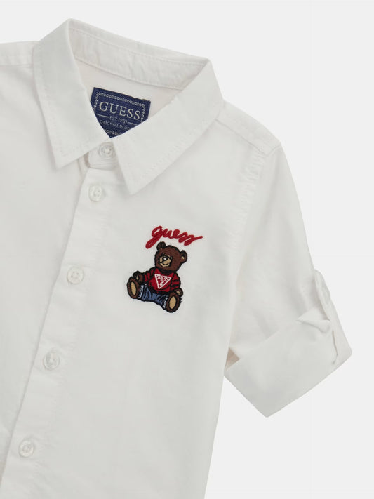 GUESS KIDS BEAR LOGO OXFORD SHIRT