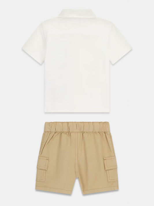 GUESS KIDS POPLIN SHIRT AND SHORTS SET