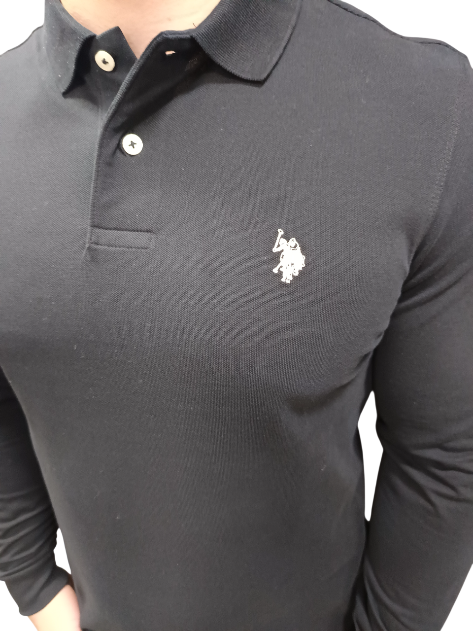 U.S POLO MAN BASIC COLLAR LOGO T SHIRT